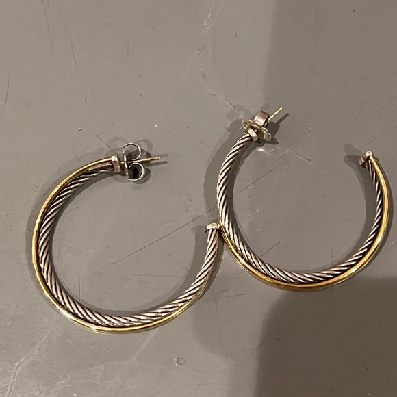 David Yurman Jewelry - COPY - David Yurman Crossover Hoop Earrings - 18K 925 - 42 mm/1.5 Inches - DY B…